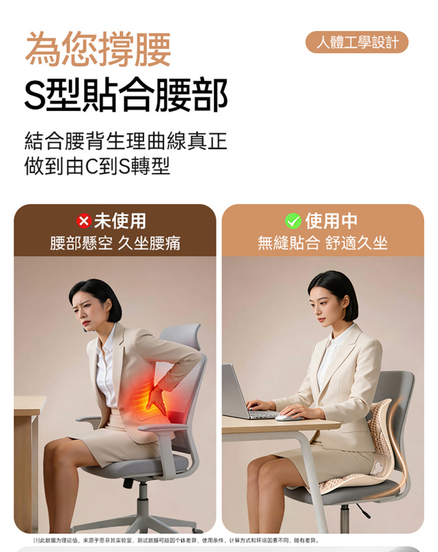 撐腰俠 - 格子凝膠護腰坐墊Air S016N | 獨創 X-Cush 格子科技｜久坐族、辦公室、學生、孕婦專用護腰坐墊
