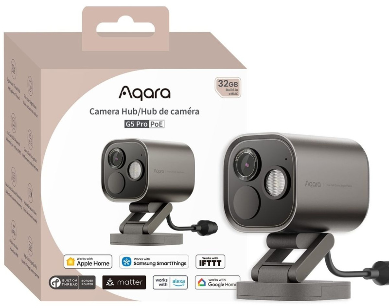 Aqara - Camera Hub G5 Pro PoE 蘋果 HomeKit 智能家居攝錄機中樞 Zigbee 3.0 網關 雲台 AI 識別 家庭安防 智能控制
