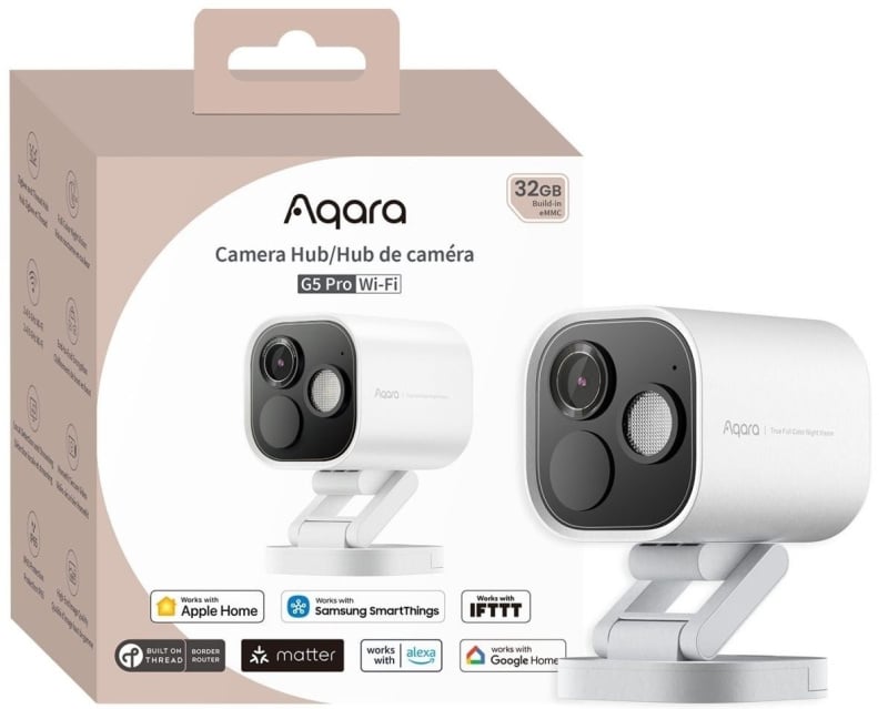 Aqara - Camera Hub G5 Pro Wi-Fi 蘋果 HomeKit 智能家居攝錄機中樞 Zigbee 3.0 網關 雲台 AI 識別 家庭安防 智能控制