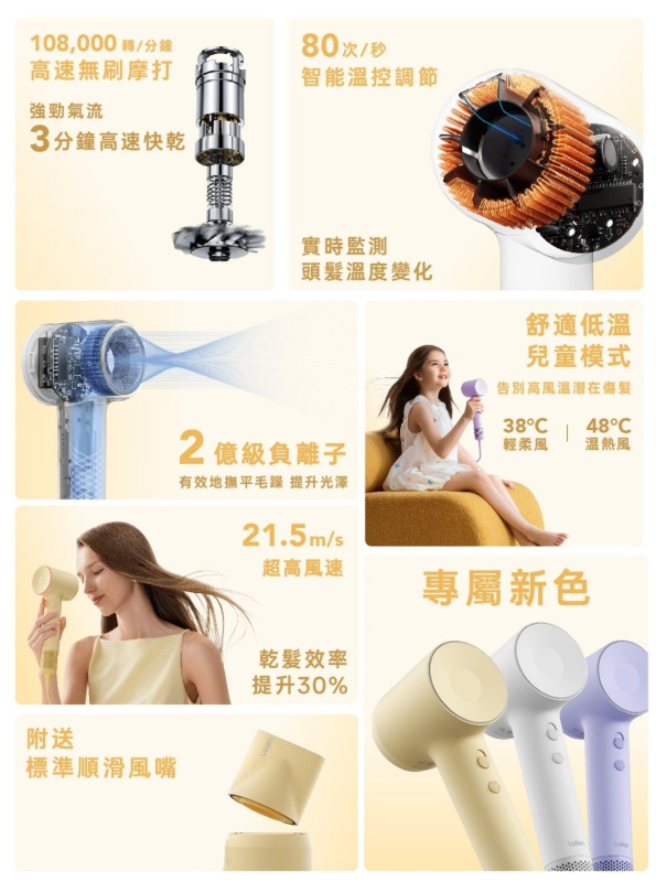 Laifen - SE 2 負離子高速風筒 (附送標準順滑風嘴)｜負離子護髮速乾風筒｜風筒｜吹風機｜負離子風筒