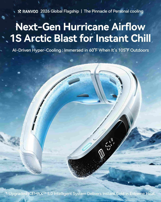[預訂][全港免運] Ranvoo Aice Lite Max Neck Air Conditioner 智能頸部穿戴風扇
