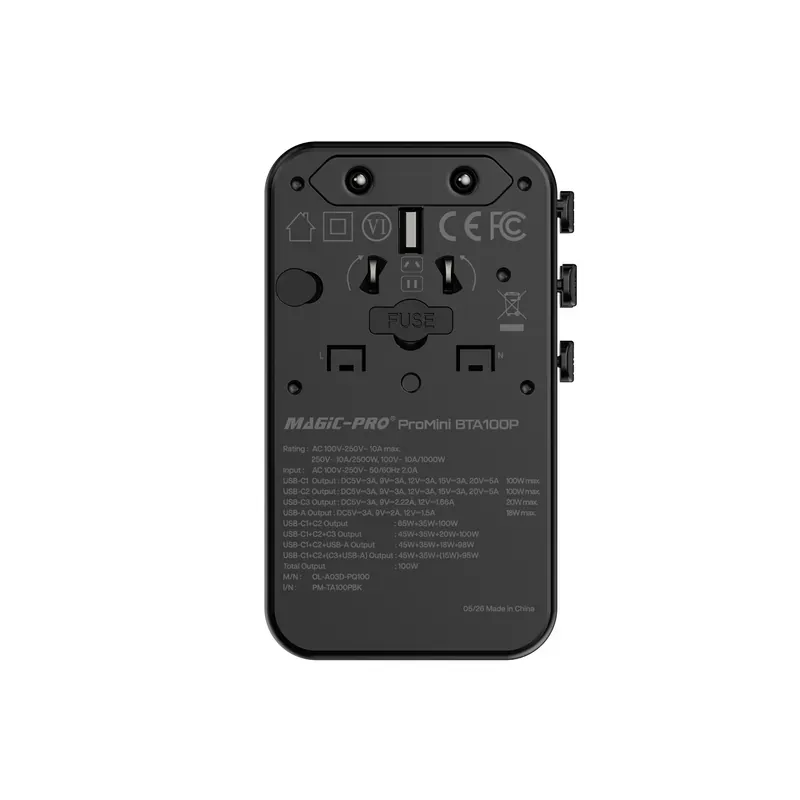 Magic-Pro ProMini BTA100P UI 彩屏 100W GaN 旅行快速充電插座
