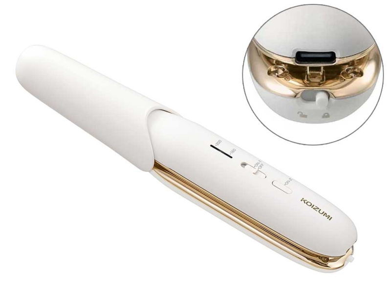 小泉成器 - KOIZUMI 無線USB充電便攜迷你直髮夾 KHS-8650 白色 香港行貨