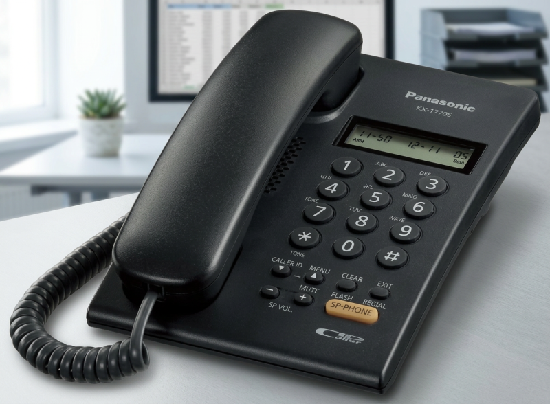 Panasonic - KX-TSC75SXB  來電顯示 室內有線電話 黑色 Single Line Caller ID Corded Telephone Black
