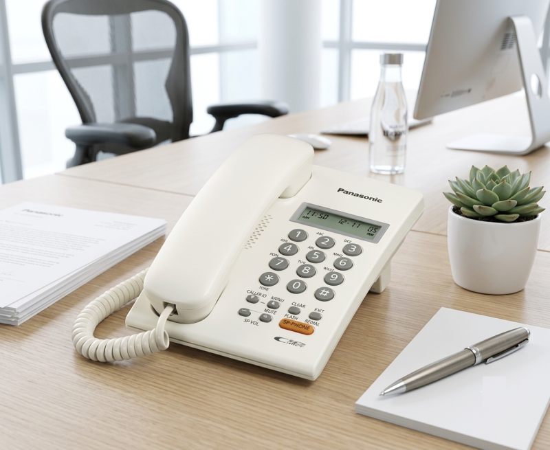 Panasonic - KX-TSC75SXW  來電顯示 室內有線電話 白色 Single Line Caller ID Corded Telephone White