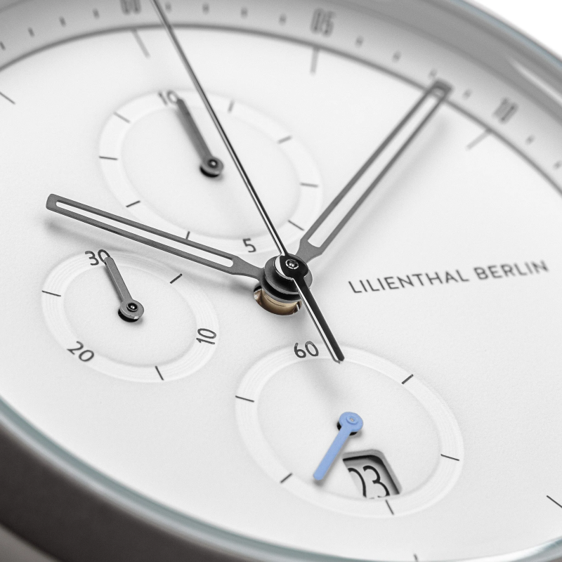 德國Lilienthal Berlin Chronograph Dark Silver White 計時碼錶