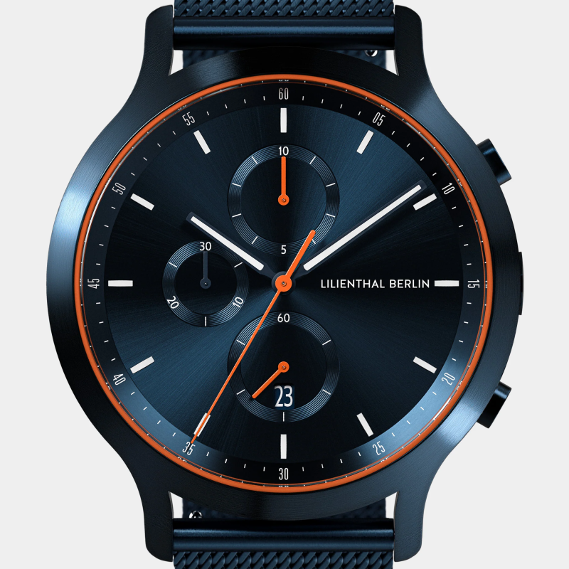 德國LILIENTHAL BERLIN Chronograph Blue Orange計時碼錶