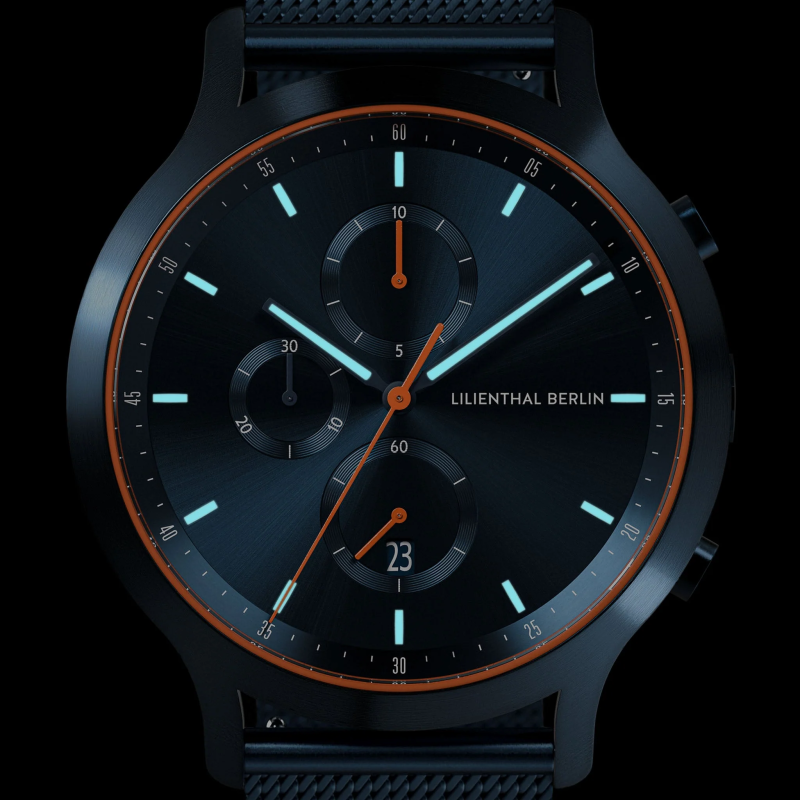 德國LILIENTHAL BERLIN Chronograph Blue Orange計時碼錶