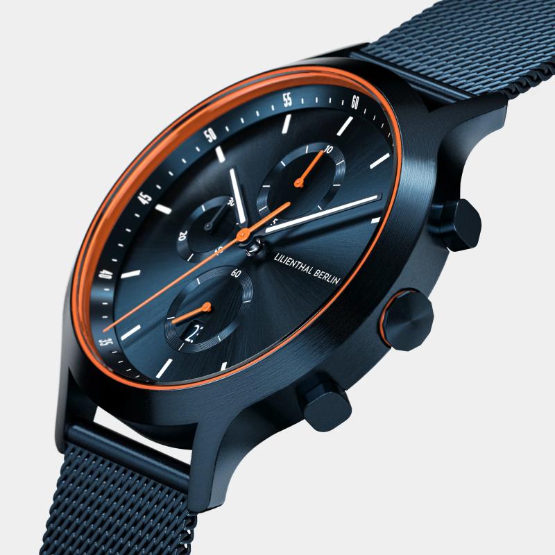德國LILIENTHAL BERLIN Chronograph Blue Orange計時碼錶