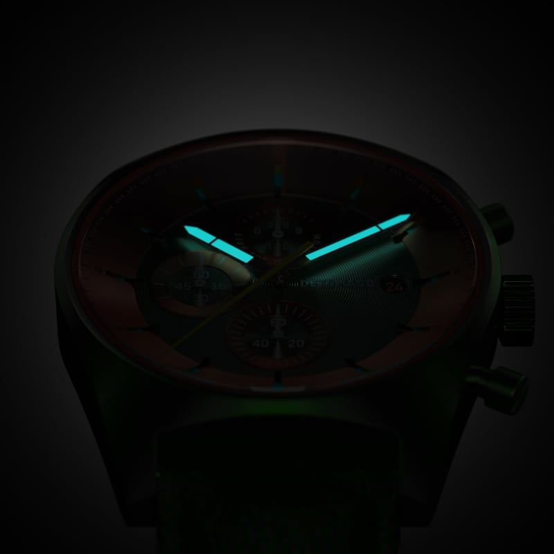 德國DETOMASO, D10 CHRONOGRAPH計時碼錶, OLIVE ORANGE