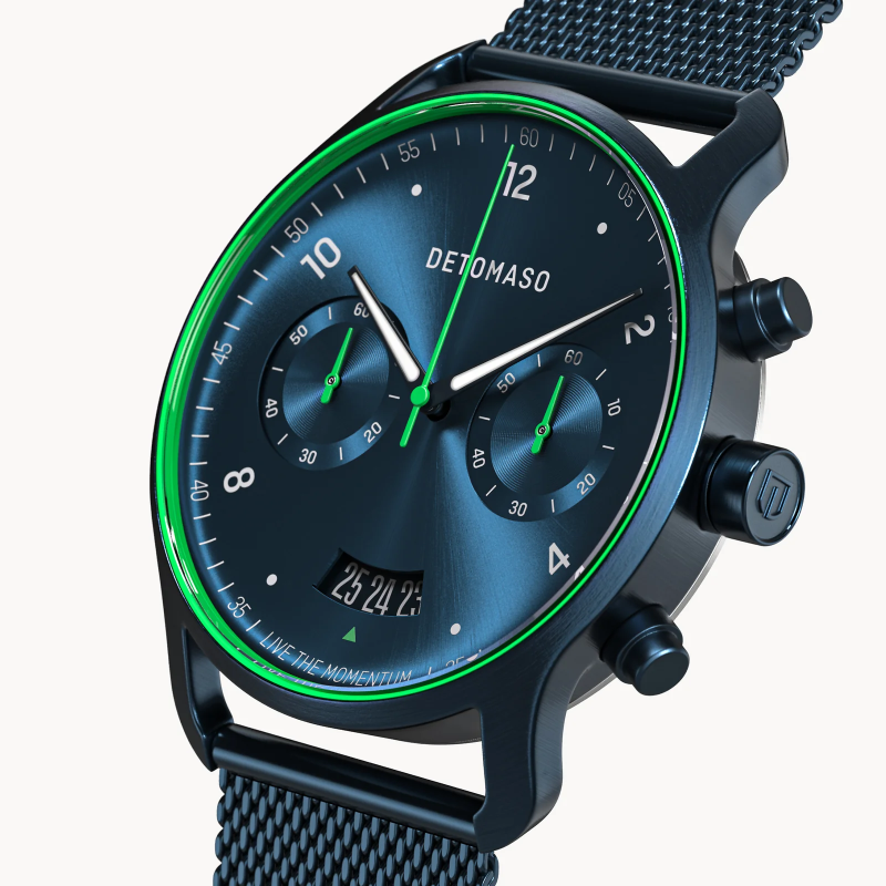 德國DETOMASO, SORPASSO CHRONOGRAPH 計時碼錶, VELOCITÀ BLUE GREEN