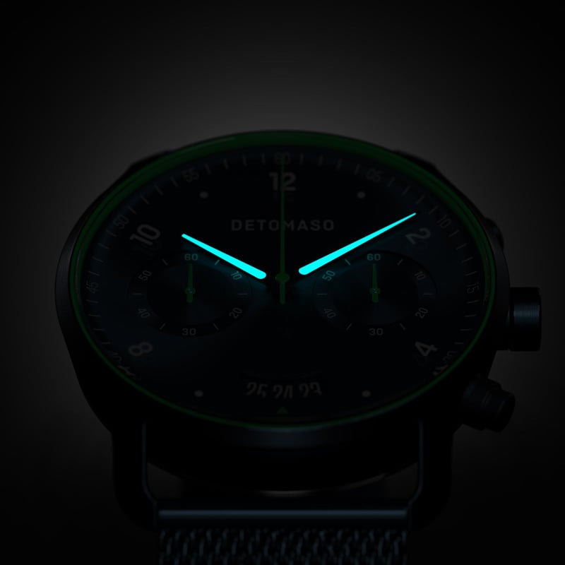 德國DETOMASO, SORPASSO CHRONOGRAPH 計時碼錶, VELOCITÀ BLUE GREEN