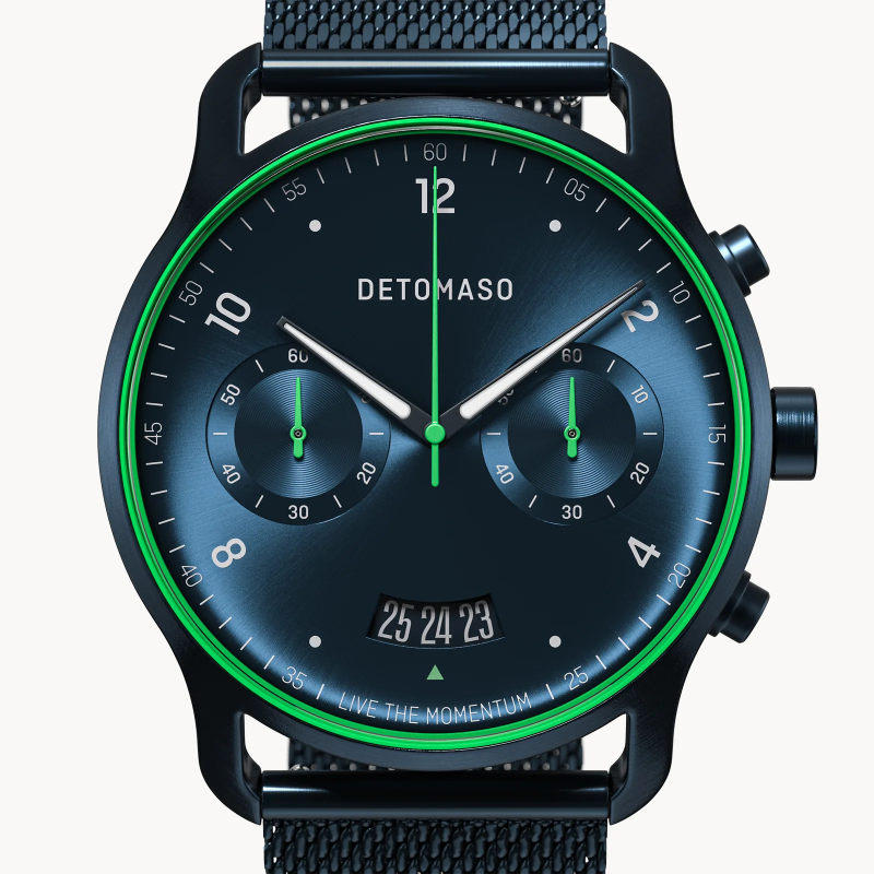 德國DETOMASO, SORPASSO CHRONOGRAPH 計時碼錶, VELOCITÀ BLUE GREEN