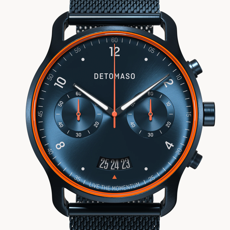 德國DETOMASO, SORPASSO CHRONOGRAPH計時碼錶, VELOCITÀ BLUE ORANGE
