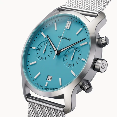 德國DETOMASO, SORPASSO CHRONO MINTY BLUE 計時碼錶