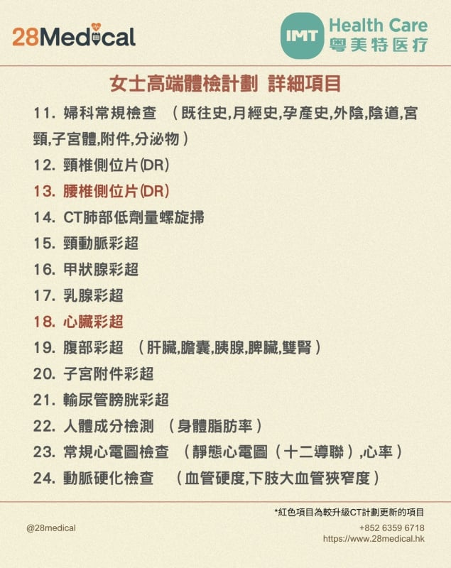 大灣區高端體檢-粵美特醫療女士高端計劃