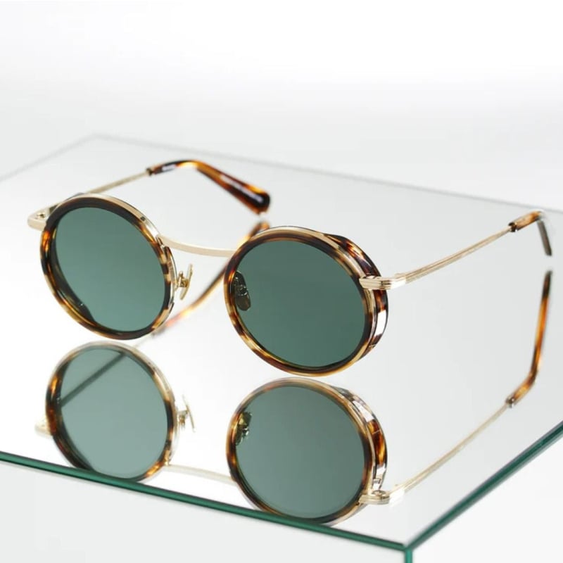 德國Lilienthal Berlin太陽眼鏡, Chillwave – Brushed Gold Tortoise / Green