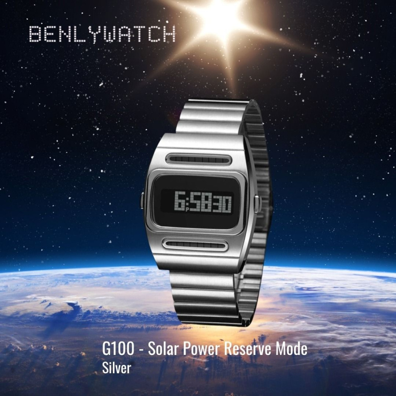 BenlyDesign G100 Silver- 太陽能輔助OLED跳字錶