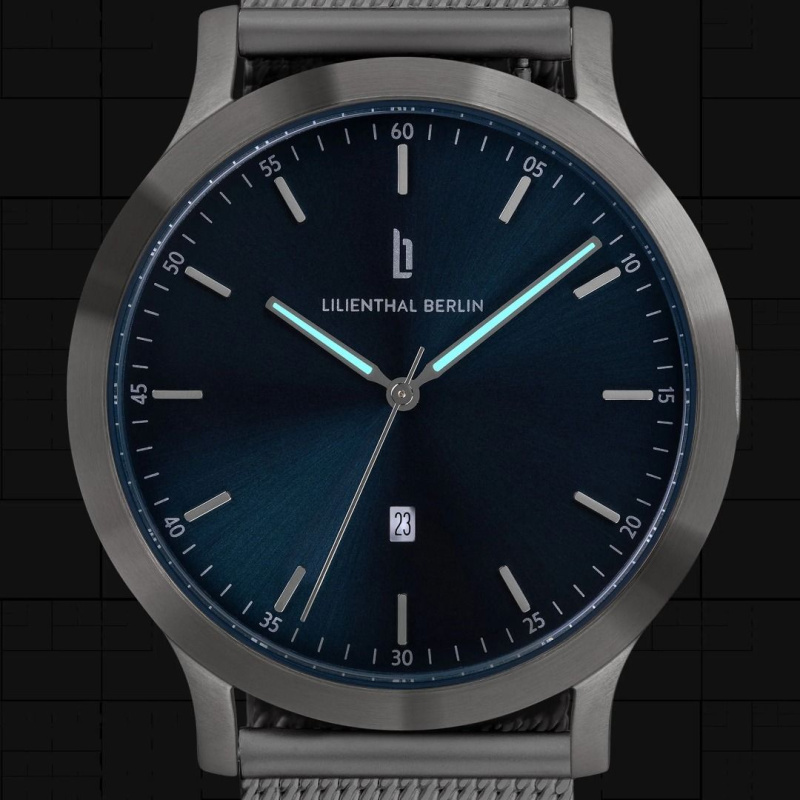 德國Lilienthal Berlin, Huxley – Silver Blue, Mesh Band