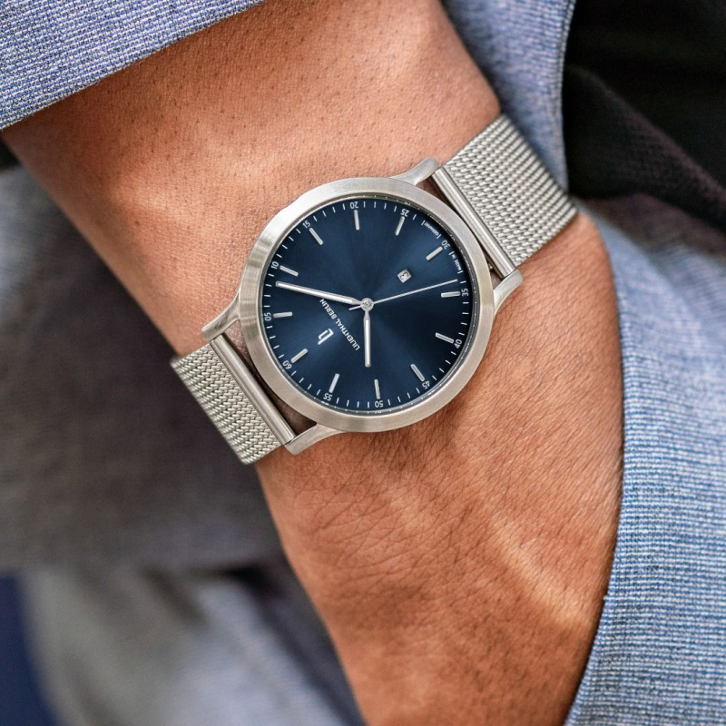 德國Lilienthal Berlin, Huxley – Silver Blue, Mesh Band