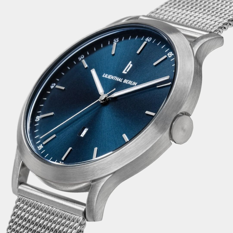 德國Lilienthal Berlin, Huxley – Silver Blue, Mesh Band