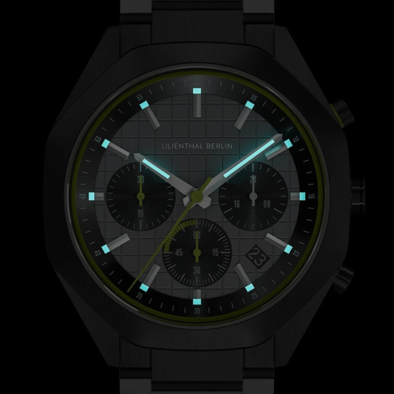 德國Lilienthal Berlin Octachrono 八角計時碼錶– Black Lime