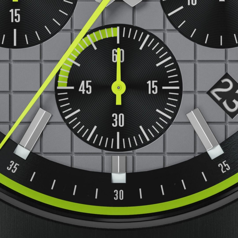 德國Lilienthal Berlin Octachrono 八角計時碼錶– Black Lime