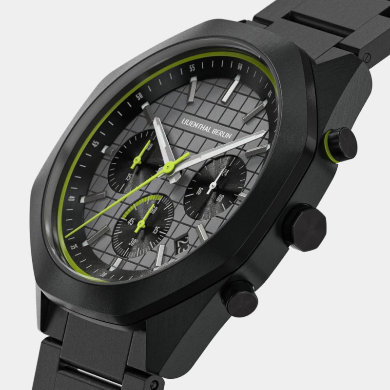 德國Lilienthal Berlin Octachrono 八角計時碼錶– Black Lime