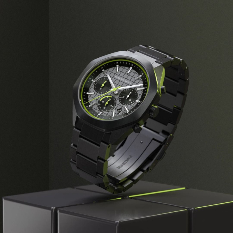 德國Lilienthal Berlin Octachrono 八角計時碼錶– Black Lime