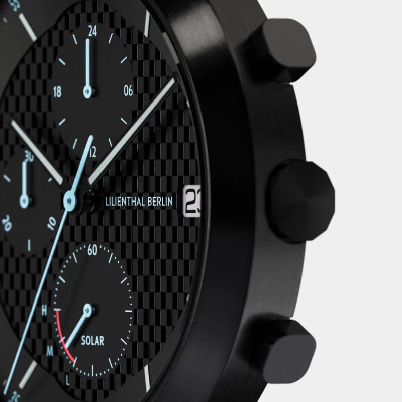 德國Lilienthal Berlin, Chronograph Solar – Carbon Fibre Dial 炭纖維錶面