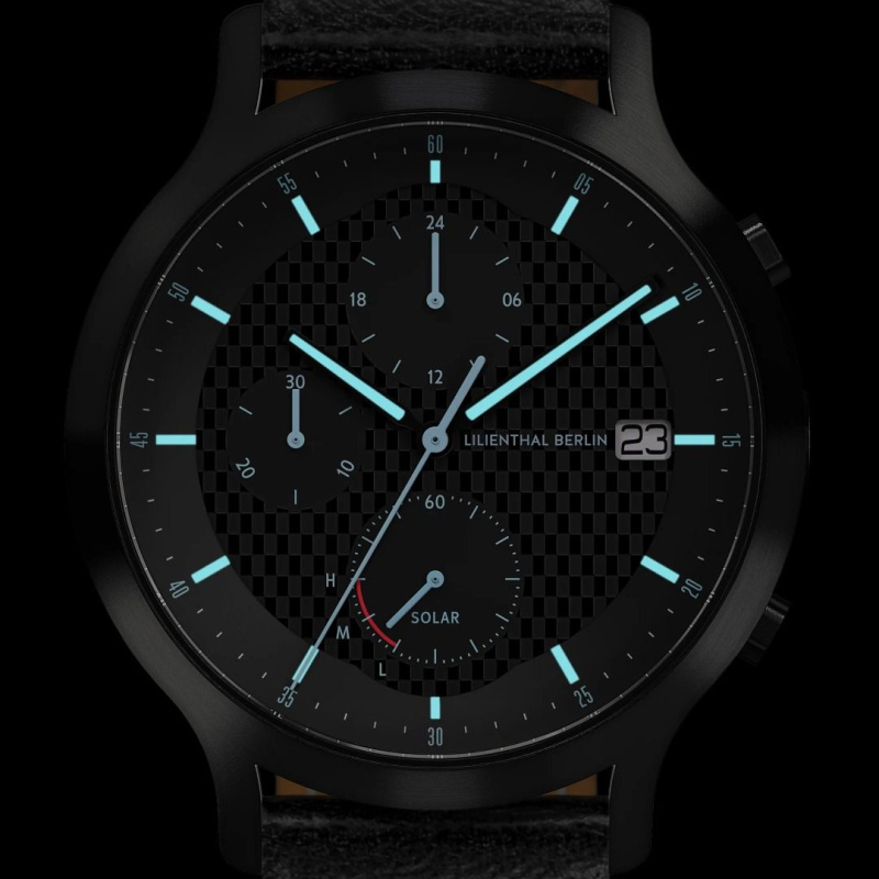 德國Lilienthal Berlin, Chronograph Solar – Carbon Fibre Dial 炭纖維錶面