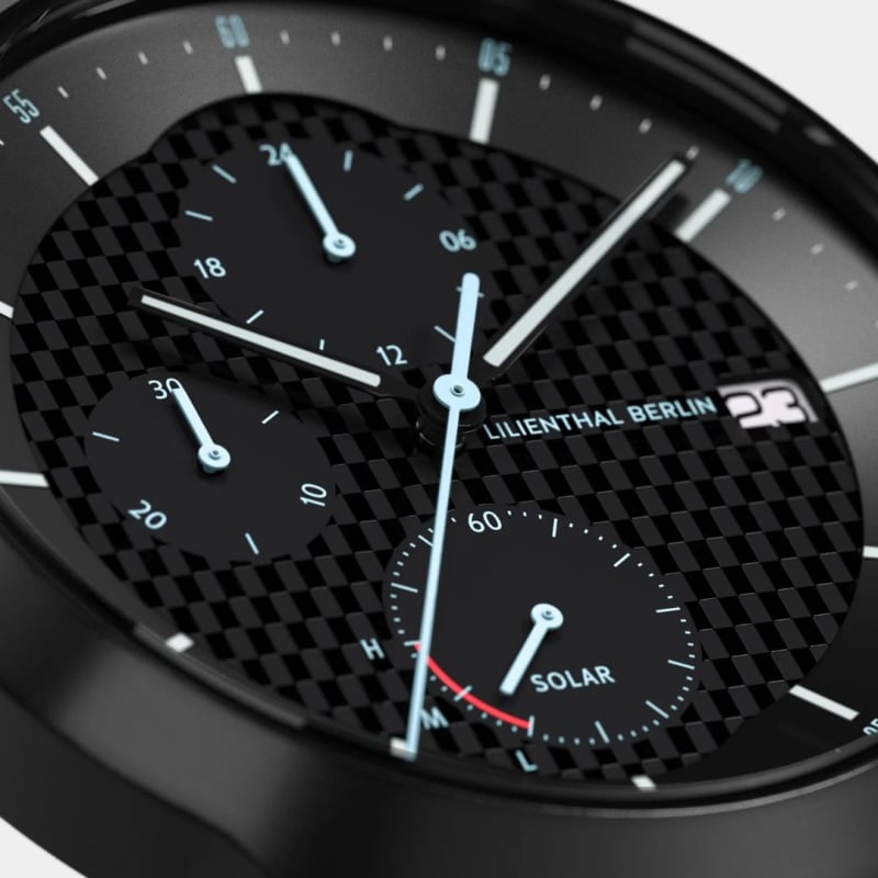 德國Lilienthal Berlin, Chronograph Solar – Carbon Fibre Dial 炭纖維錶面