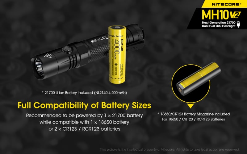Nitecore MH10 V2 Cree XP-L2 V6 USB-C充電 1200lm LED 電筒 送NTH10 快拔套