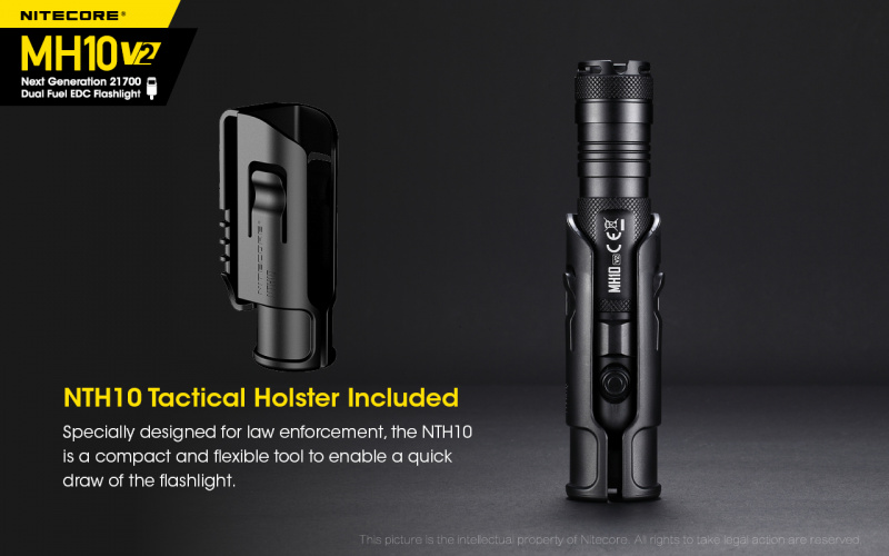 Nitecore MH10 V2 Cree XP-L2 V6 USB-C充電 1200lm LED 電筒 送NTH10 快拔套