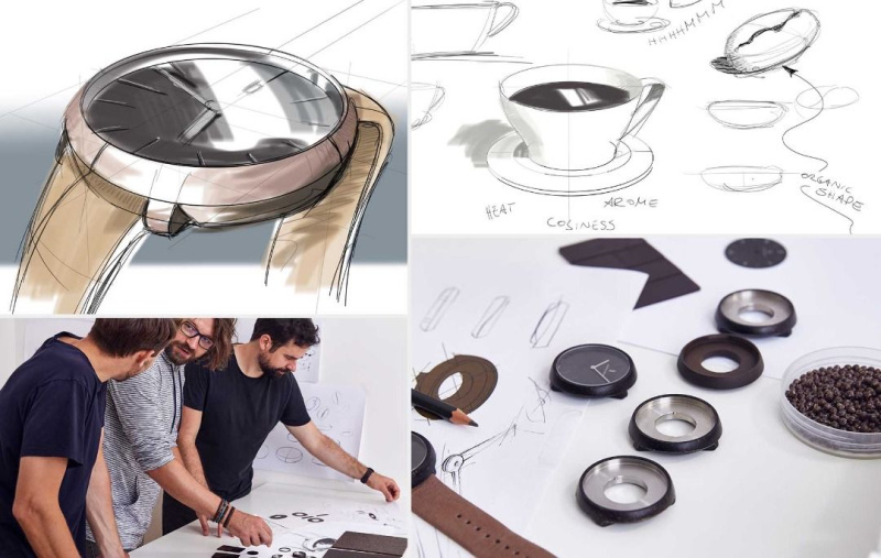 德國Lilienthal Berlin Coffee Watch 環保再生 咖啡錶–Silver/Brown Cowhide Strap