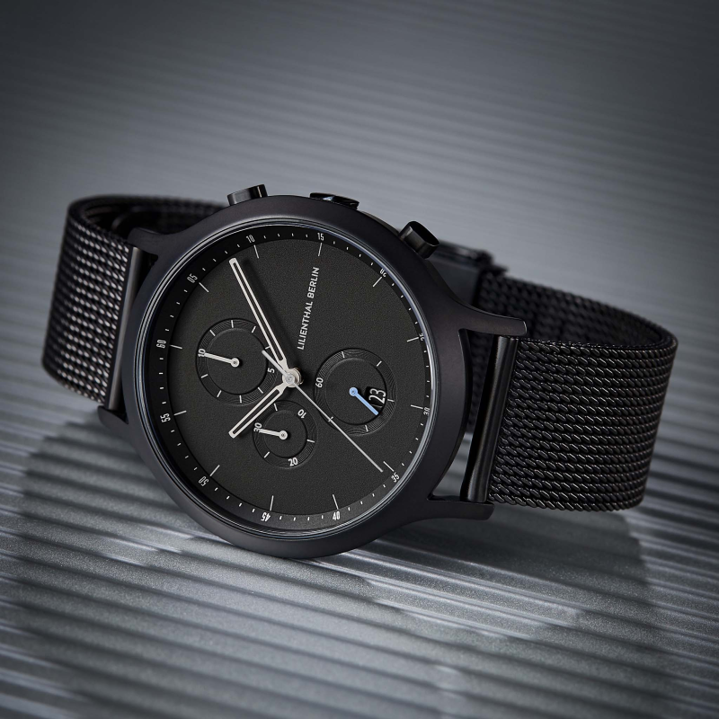 德國Lilienthal Berlin Chronograph All Black 計時碼錶, 米蘭帶