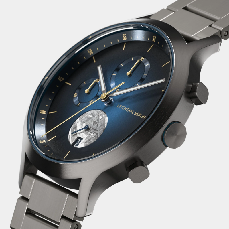 Lilienthal Berlin, Chronograph Meteorite – Midnight Gold鋼帶