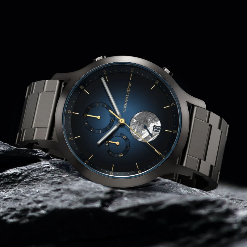 Lilienthal Berlin, Chronograph Meteorite – Midnight Gold鋼帶
