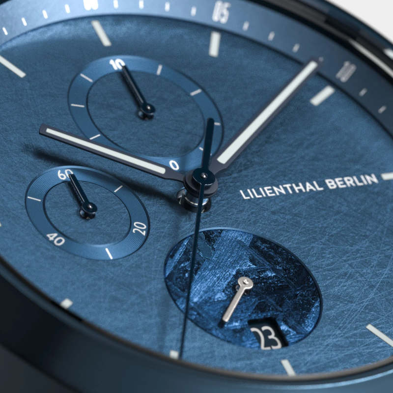 Lilienthal Berlin, Chronograph Meteorite – Stellar Blue 藍皮帶