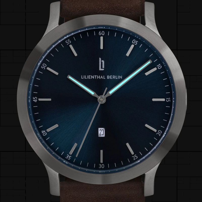 Lilienthal Berlin, Huxley – Silver Blue, 啡色皮帶