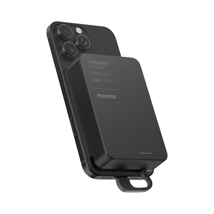 Momax 1-Power F.Pass⁺ 20000mAh 磁吸帶線行動電源 (CCC 認證) | 流動電池 IP159