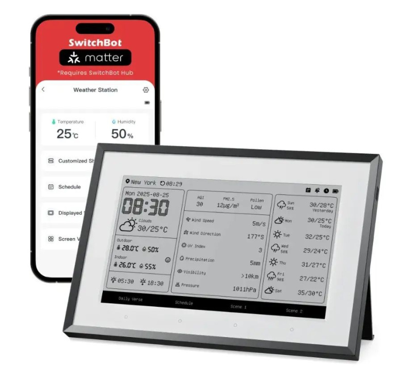 SwitchBot - SwitchBot Weather Station E-INK 資訊看板 W8902500 SwitchBot - SwitchBot Weather Station E-INK 資訊看板 W8902500