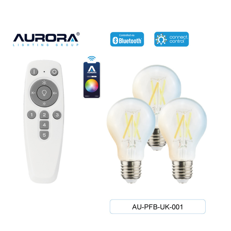 Aurora 4.5W A60 E27 智能黃白光造型燈膽套裝 [AU-PFB-UK-001]
