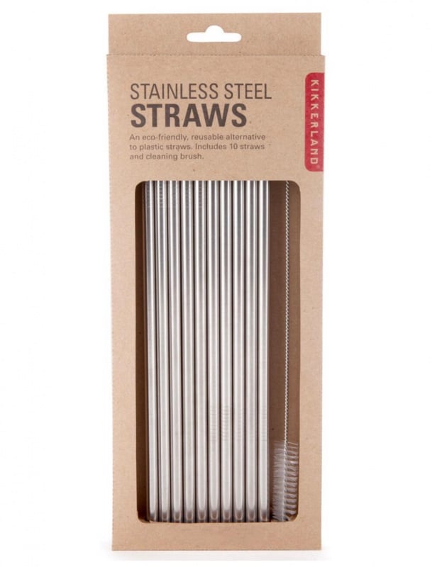 KIKKERLAND 10枝裝不銹鋼吸管