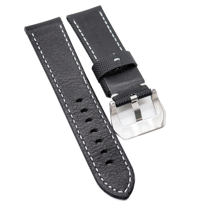 24mm Panerai 黑色碳纖維[夜光車線]代用錶帶