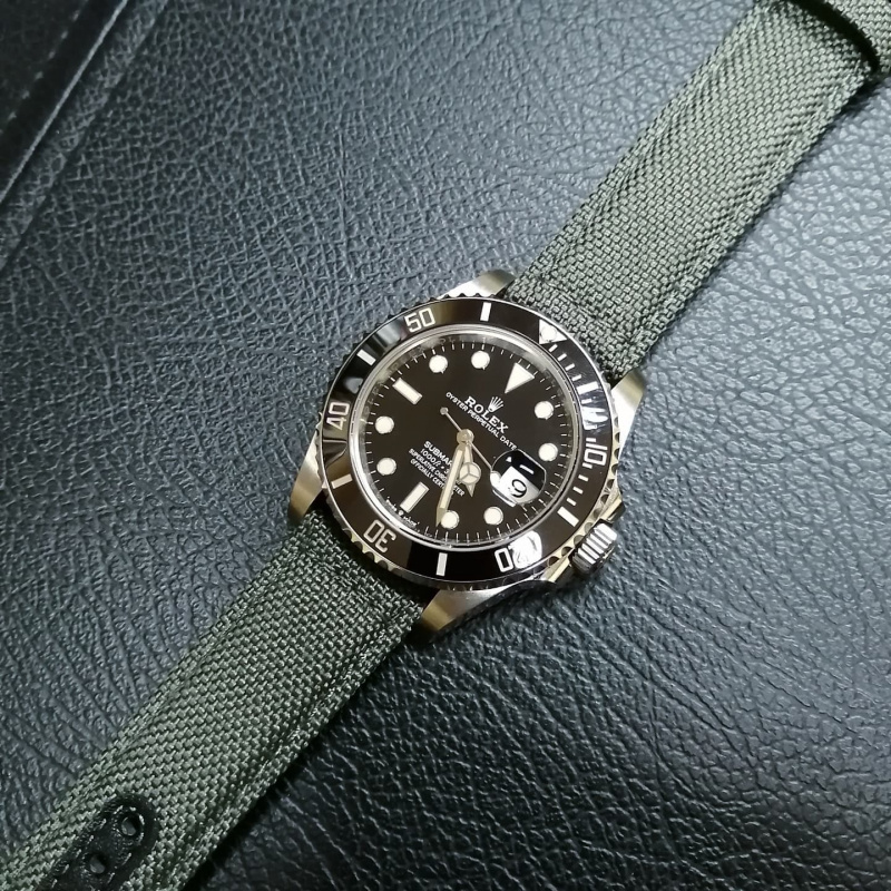 21mm Seiko 灰色尼龍牛皮代用錶帶