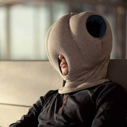 【2折】Ostrichpillow - 鴕鳥枕（淺藍色]）OP_ORIGINAL-BL 旅行頸枕｜車用頸枕｜汽車靠枕｜便攜頸枕｜靠枕｜遮光眼罩｜午睡枕｜迷你枕頭｜飛