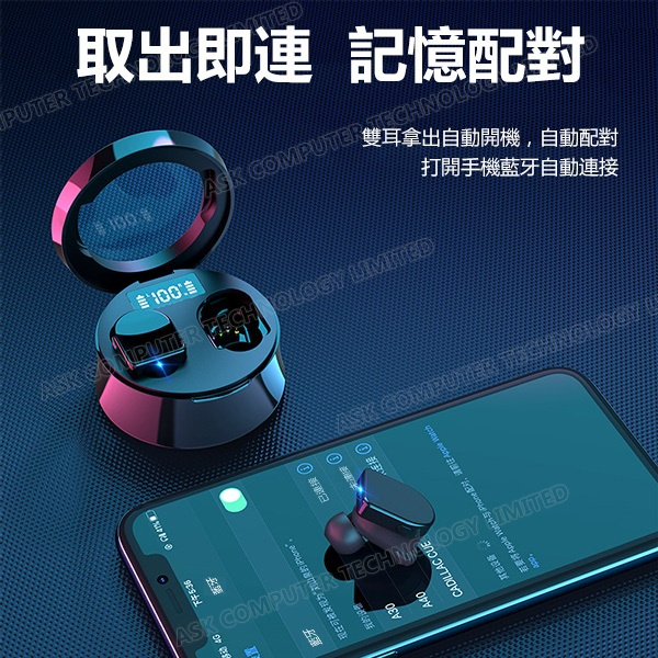 韓國B&C新款智能降噪TWS無線藍牙耳機 5.0高清通話入耳式無線藍牙耳機