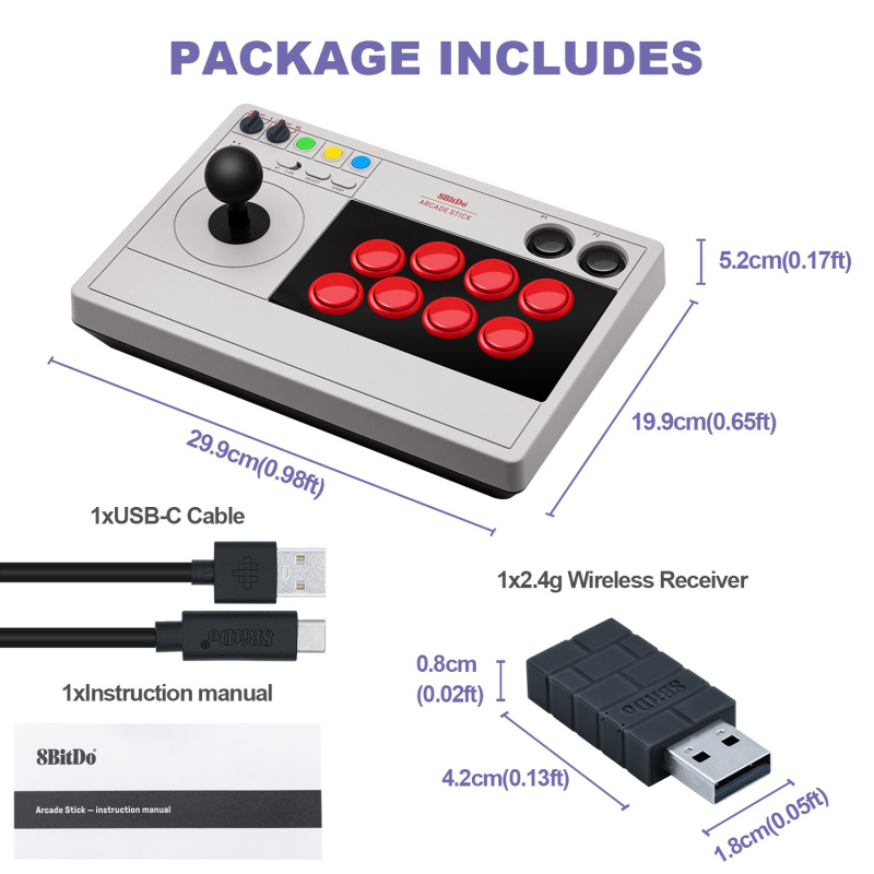8bitdo 格鬥遊戲機Steam無線藍牙街機搖桿大手制控制器 PC電腦/Nintendo Switch/Switch Lite適用