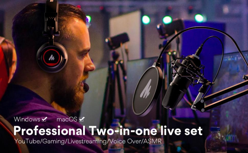 Maono AU-A04H 錄音室電容麥克風連監聽耳機套裝組合